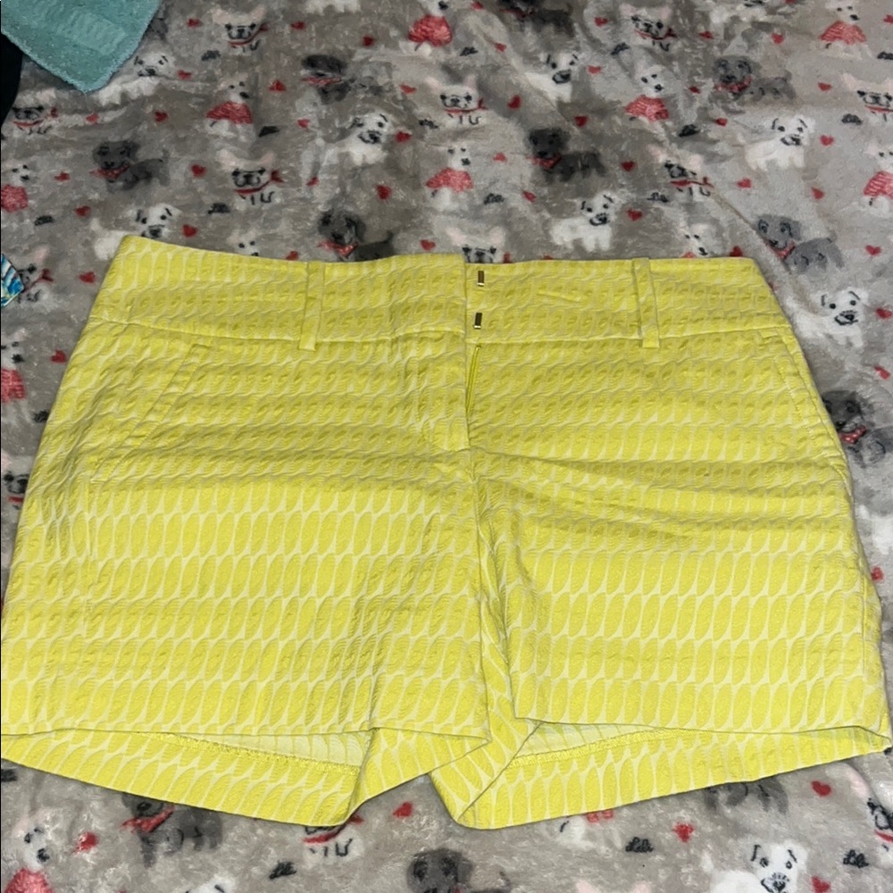 Ann Taylor- Bright Yellow Patterned Shorts